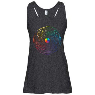 Make Your Mark International Dot Day Rainbow Polka Dot Swirl Ladies Essential Flowy Tank