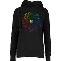 Make Your Mark International Dot Day Rainbow Polka Dot Swirl Womens Funnel Neck Pullover Hood