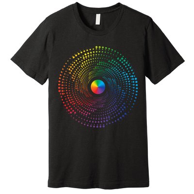 Make Your Mark International Dot Day Rainbow Polka Dot Swirl Premium T-Shirt