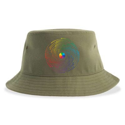 Make Your Mark International Dot Day Rainbow Polka Dot Swirl Sustainable Bucket Hat