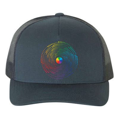 Make Your Mark International Dot Day Rainbow Polka Dot Swirl Yupoong Adult 5-Panel Trucker Hat