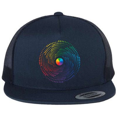 Make Your Mark International Dot Day Rainbow Polka Dot Swirl Flat Bill Trucker Hat