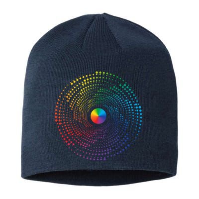 Make Your Mark International Dot Day Rainbow Polka Dot Swirl Sustainable Beanie