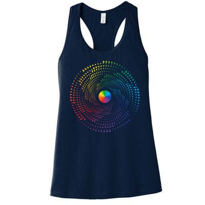 Make Your Mark International Dot Day Rainbow Polka Dot Swirl Women's Racerback Tank