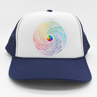 Make Your Mark International Dot Day Rainbow Polka Dot Swirl Trucker Hat