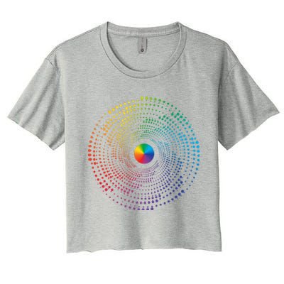 Make Your Mark International Dot Day Rainbow Polka Dot Swirl Women's Crop Top Tee