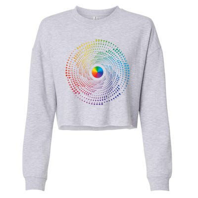 Make Your Mark International Dot Day Rainbow Polka Dot Swirl Cropped Pullover Crew