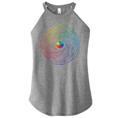 Make Your Mark International Dot Day Rainbow Polka Dot Swirl Women’s Perfect Tri Rocker Tank