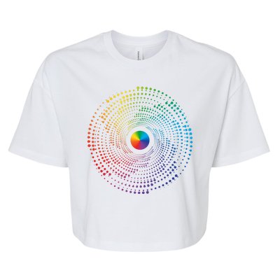 Make Your Mark International Dot Day Rainbow Polka Dot Swirl Bella+Canvas Jersey Crop Tee