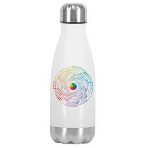 Make Your Mark International Dot Day Rainbow Polka Dot Swirl Stainless Steel Insulated Water Bottle