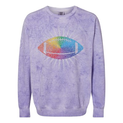 Make Your Mark International Dot Day Rainbow Football Colorblast Crewneck Sweatshirt