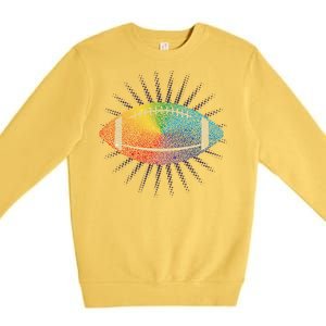 Make Your Mark International Dot Day Rainbow Football Premium Crewneck Sweatshirt