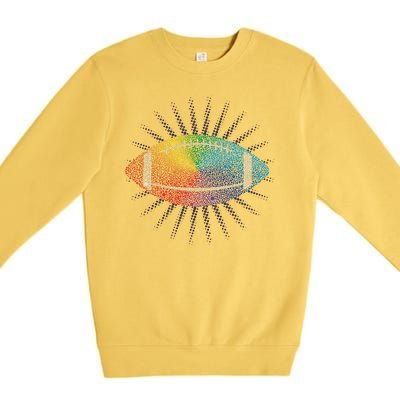 Make Your Mark International Dot Day Rainbow Football Premium Crewneck Sweatshirt