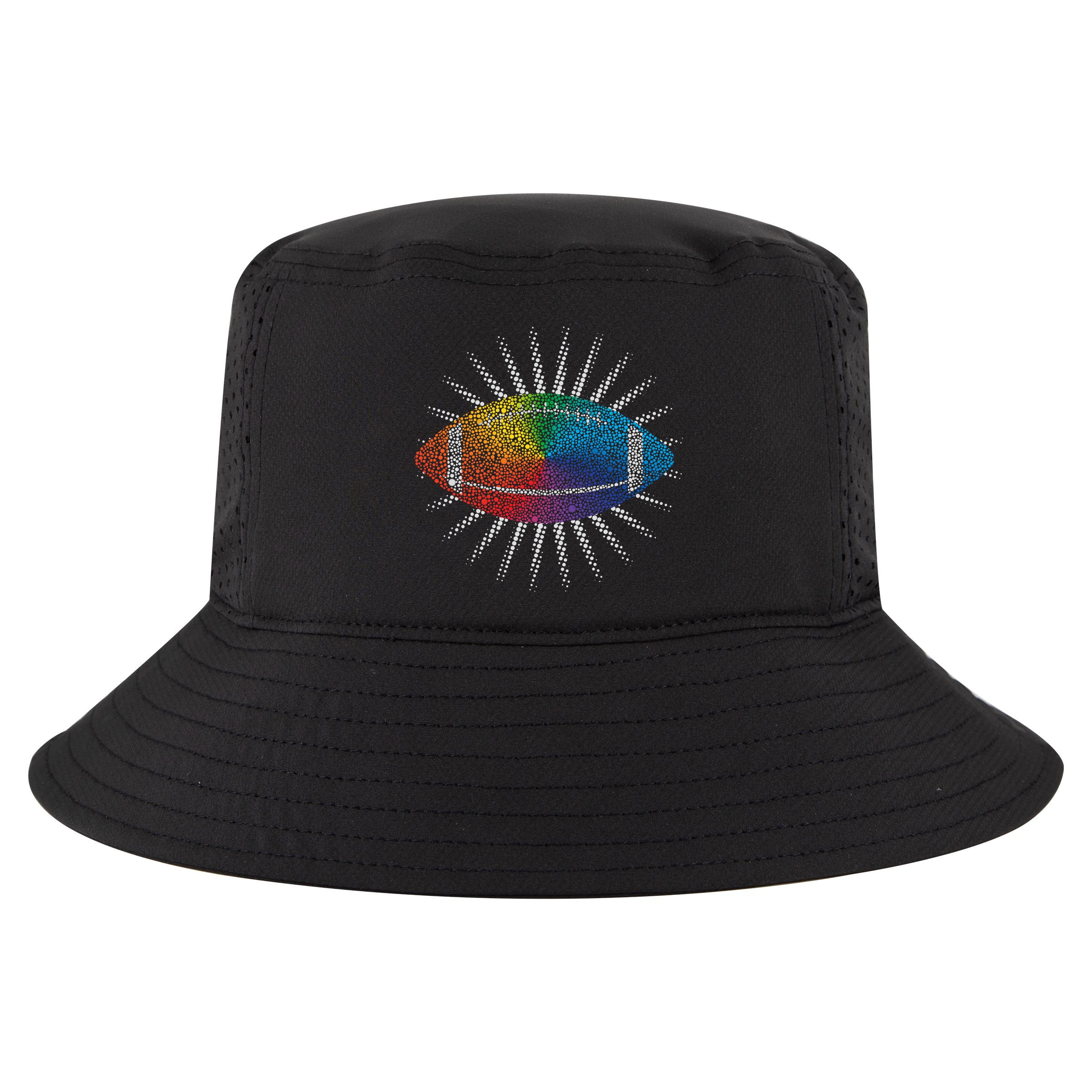 Make Your Mark International Dot Day Rainbow Football Cool Comfort Performance Bucket Hat