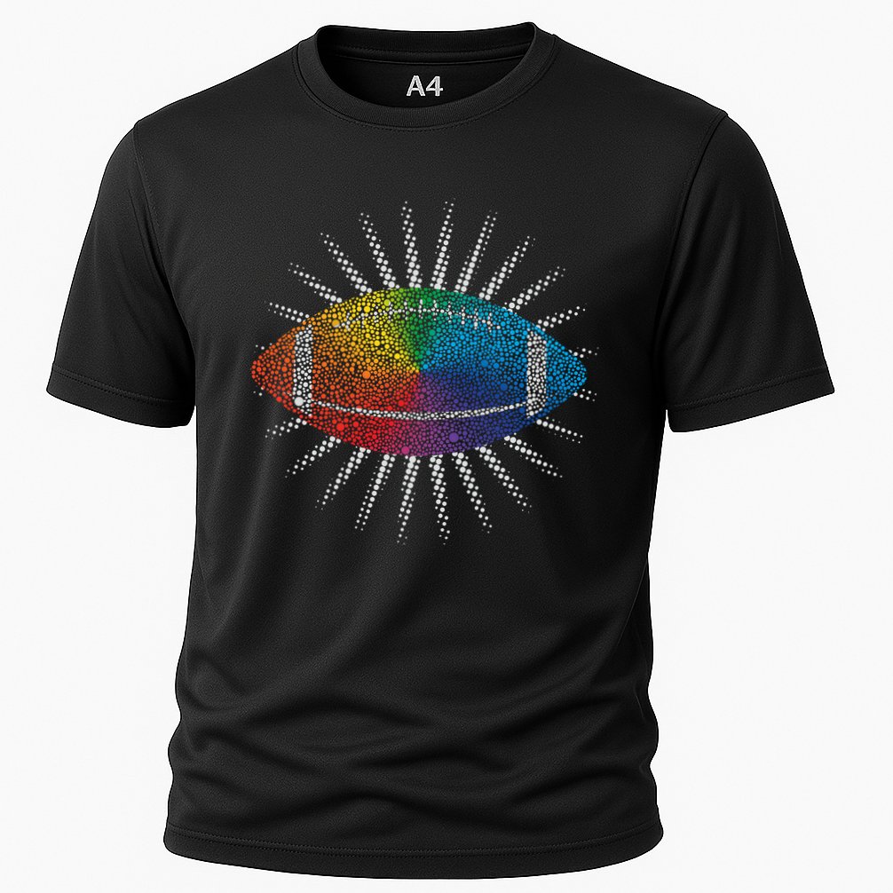 Make Your Mark International Dot Day Rainbow Football Cooling Performance Crew T-Shirt