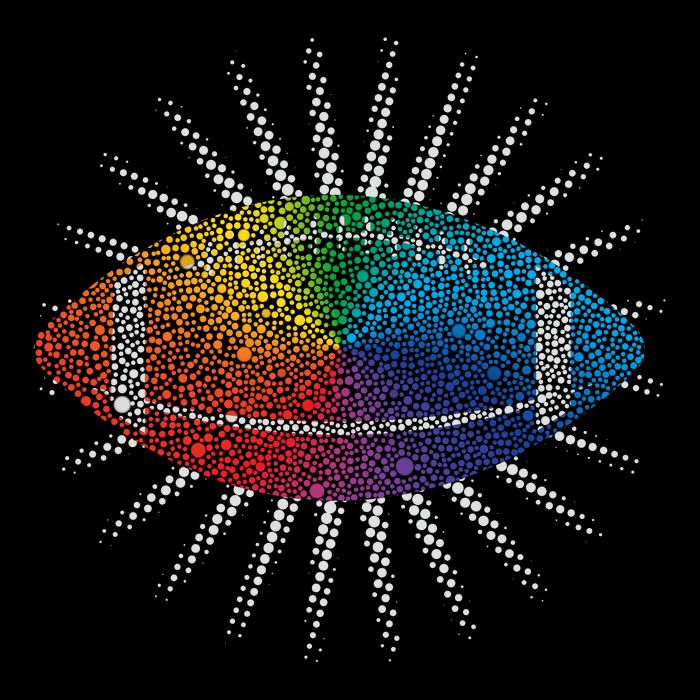 Make Your Mark International Dot Day Rainbow Football Cooling Performance Crew T-Shirt