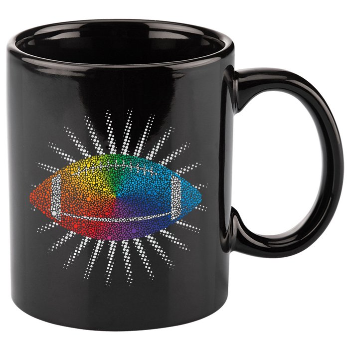 Make Your Mark International Dot Day Rainbow Football 11oz C Handle Ceramic Mug
