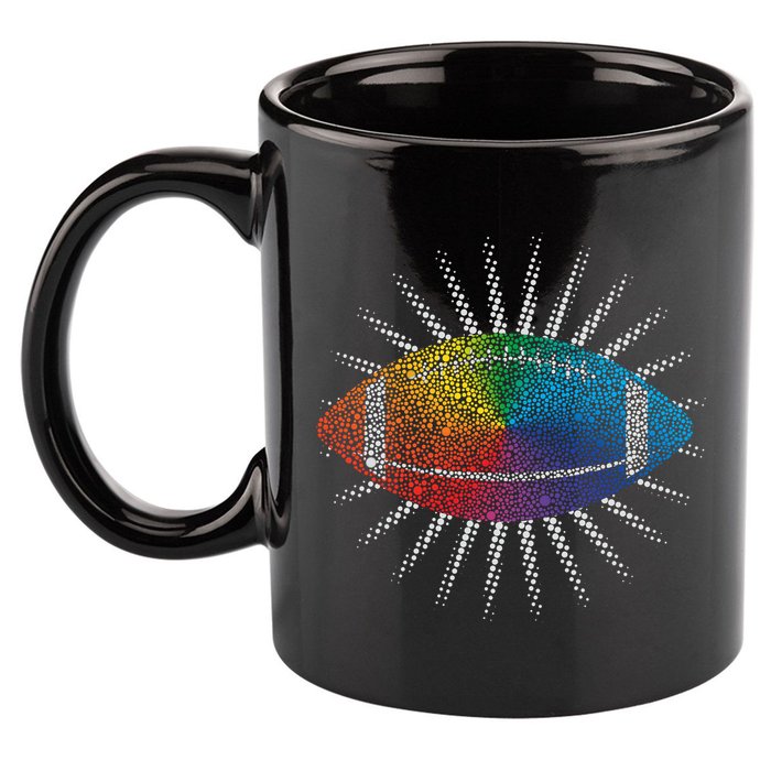 Make Your Mark International Dot Day Rainbow Football 11oz C Handle Ceramic Mug