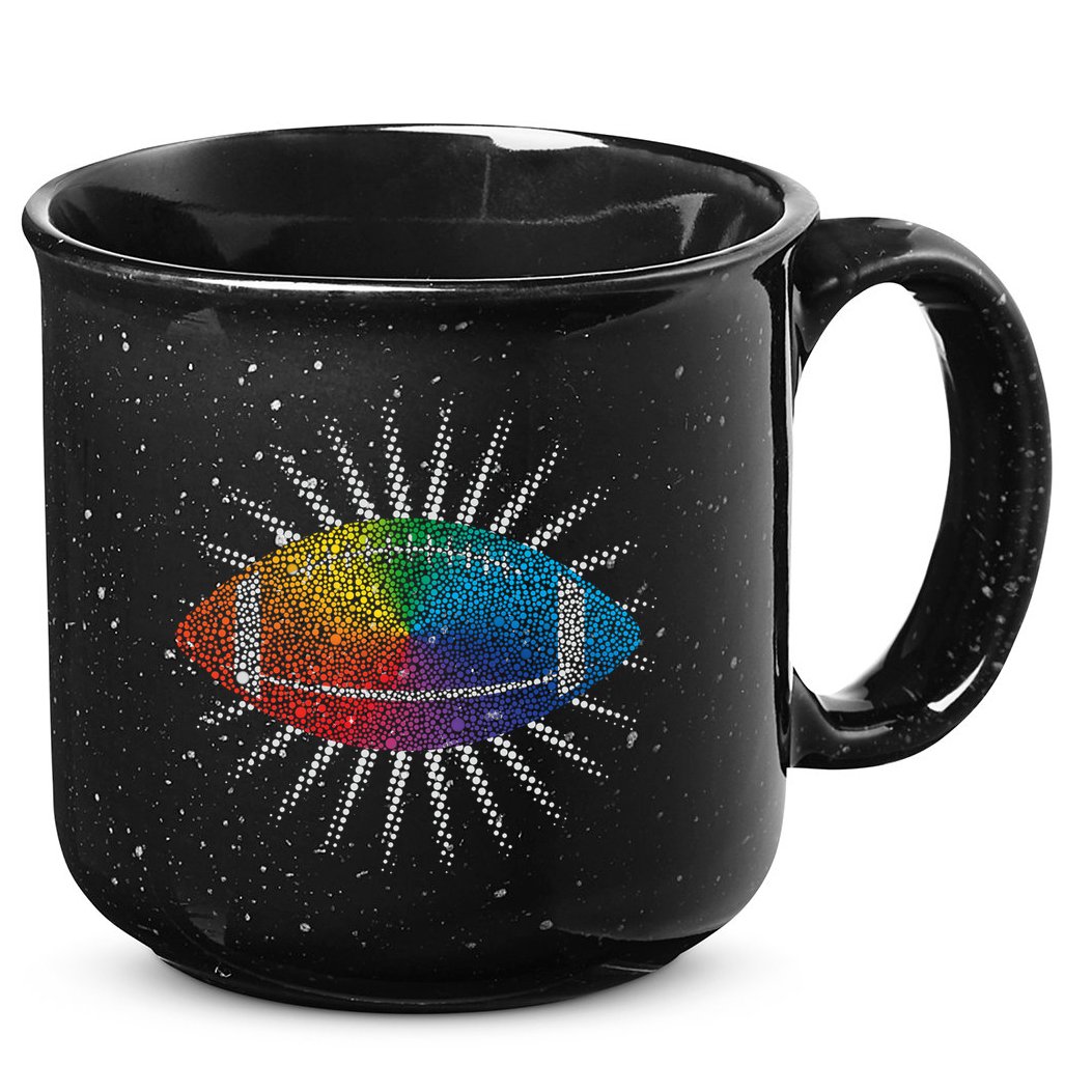 Make Your Mark International Dot Day Rainbow Football 15oz Campfire Ceramic Mug