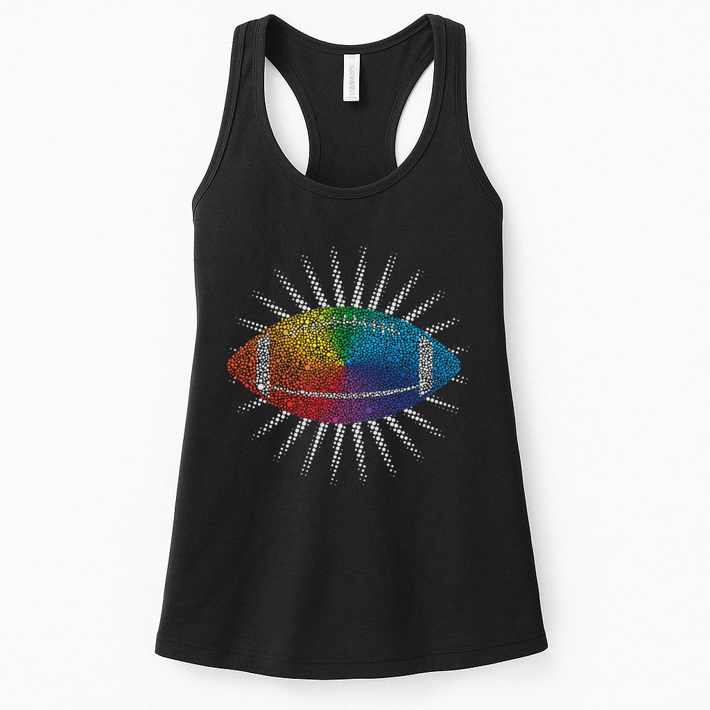 Make Your Mark International Dot Day Rainbow Football Womens Tank Top
