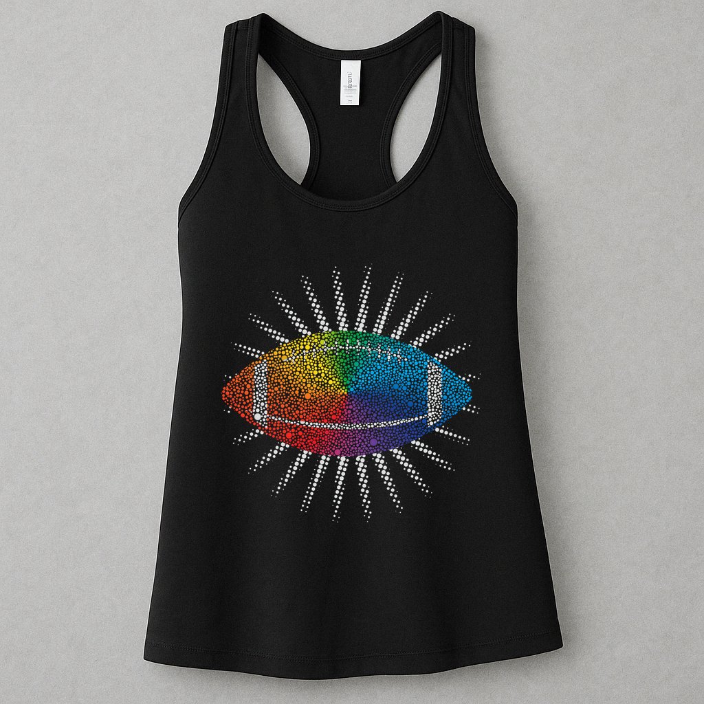 Make Your Mark International Dot Day Rainbow Football Womens Tank Top