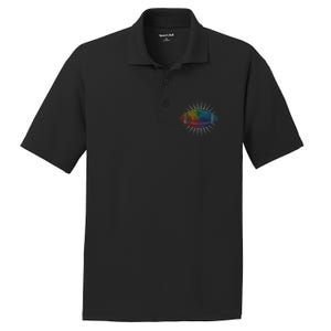 Make Your Mark International Dot Day Rainbow Football PosiCharge RacerMesh Polo