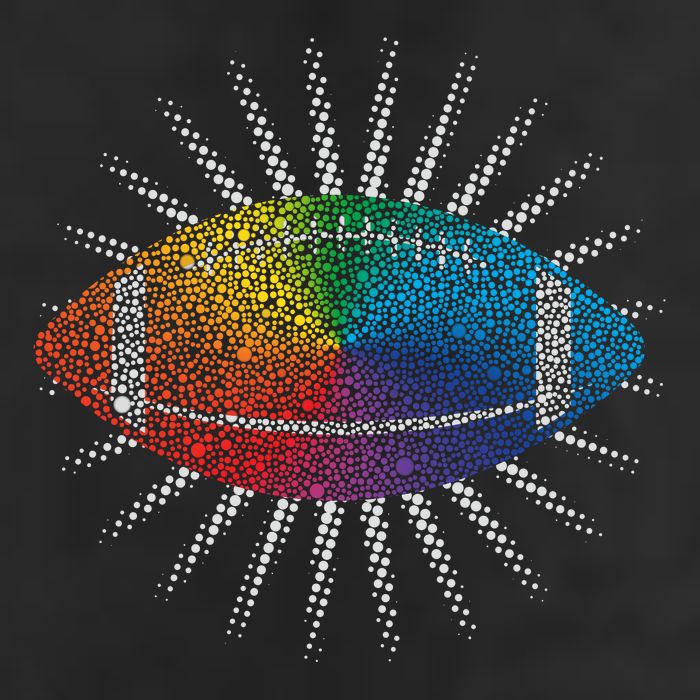Make Your Mark International Dot Day Rainbow Football Trucker Hat