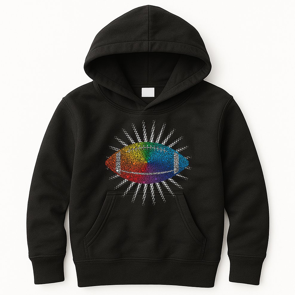 Make Your Mark International Dot Day Rainbow Football Kids Hoodie