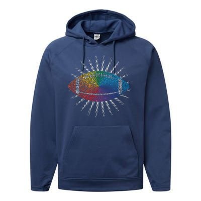 Make Your Mark International Dot Day Rainbow Football Performance Fleece Hoodie