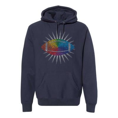 Make Your Mark International Dot Day Rainbow Football Premium Hoodie