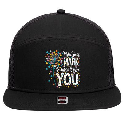 Make Your Mark Happy Dot Day 2024 Dandelion 7 Panel Mesh Trucker Snapback Hat