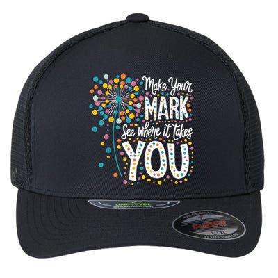 Make Your Mark Happy Dot Day 2024 Dandelion Flexfit Unipanel Trucker Cap