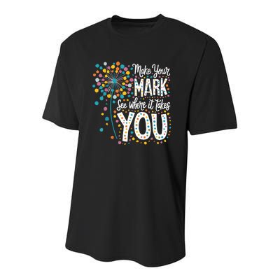 Make Your Mark Happy Dot Day 2024 Dandelion Youth Performance Sprint T-Shirt