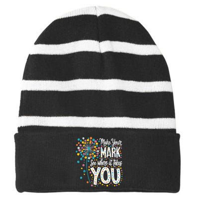 Make Your Mark Happy Dot Day 2024 Dandelion Striped Beanie with Solid Band