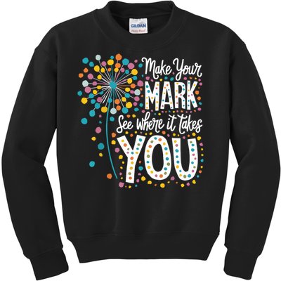 Make Your Mark Happy Dot Day 2024 Dandelion Kids Sweatshirt