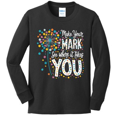 Make Your Mark Happy Dot Day 2024 Dandelion Kids Long Sleeve Shirt