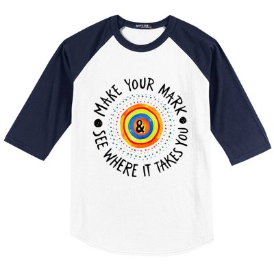 Make Your Mark International Dot Day Colorful Baseball Sleeve Shirt