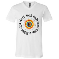 Make Your Mark International Dot Day Colorful V-Neck T-Shirt