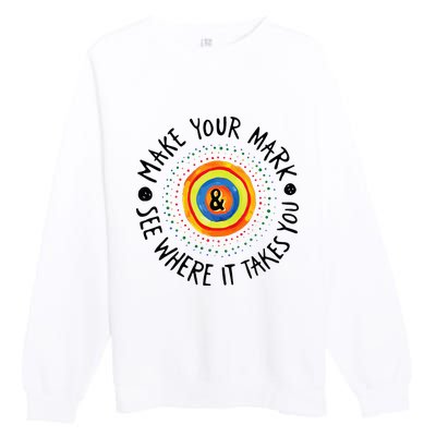 Make Your Mark International Dot Day Colorful Premium Crewneck Sweatshirt