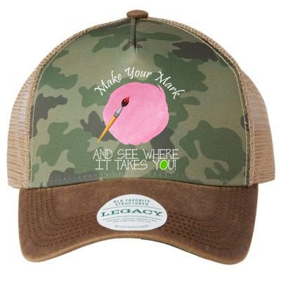 Make Your Mark And See Where It Takes You Dot Day Paint Brush Legacy Tie Dye Trucker Hat