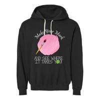 Make Your Mark And See Where It Takes You Dot Day Paint Brush Garment-Dyed Fleece Hoodie