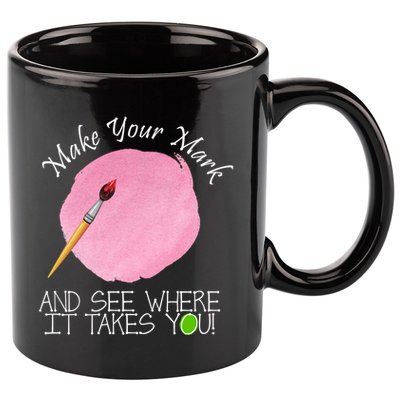 Make Your Mark And See Where It Takes You Dot Day Paint Brush 11oz C Handle Ceramic Mug