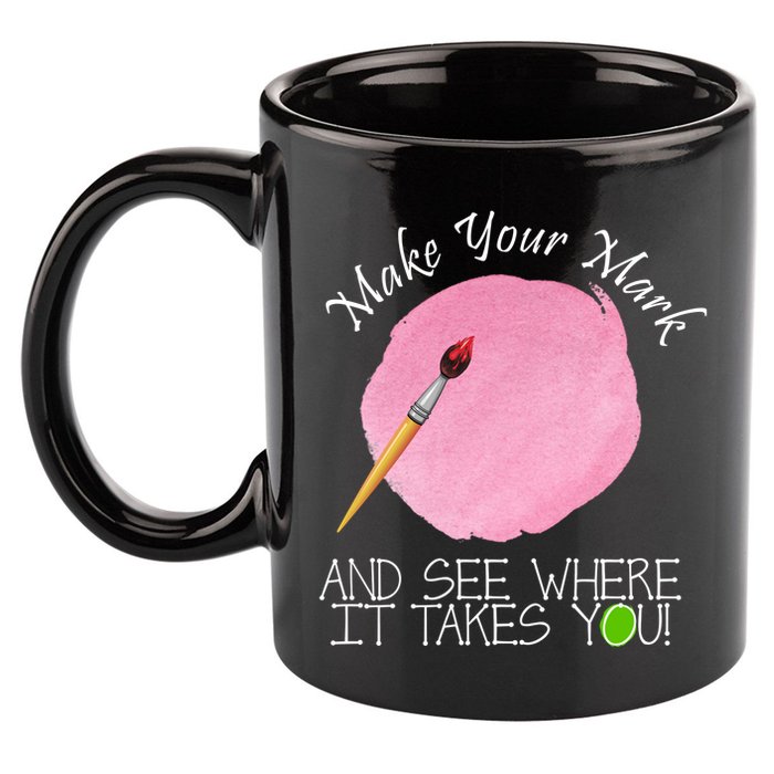 Make Your Mark And See Where It Takes You Dot Day Paint Brush 11oz C Handle Ceramic Mug