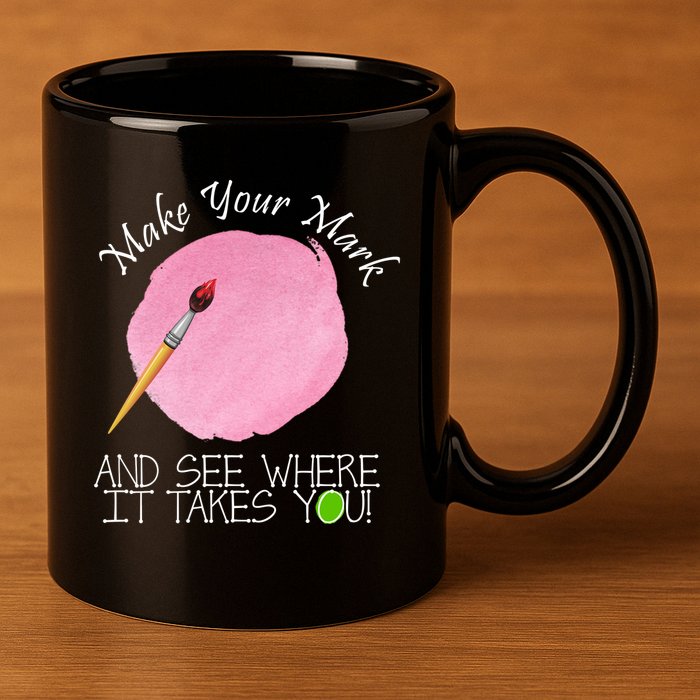 Make Your Mark And See Where It Takes You Dot Day Paint Brush 11oz C Handle Ceramic Mug
