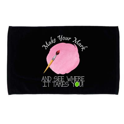Make Your Mark And See Where It Takes You Dot Day Paint Brush Microfiber Hand Towel