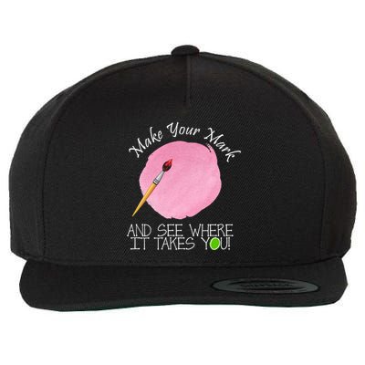 Make Your Mark And See Where It Takes You Dot Day Paint Brush Wool Snapback Cap