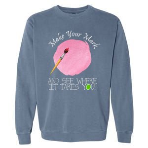 Make Your Mark And See Where It Takes You Dot Day Paint Brush Garment-Dyed Sweatshirt