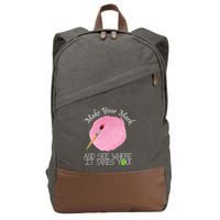 Make Your Mark And See Where It Takes You Dot Day Paint Brush Cotton Canvas Backpack