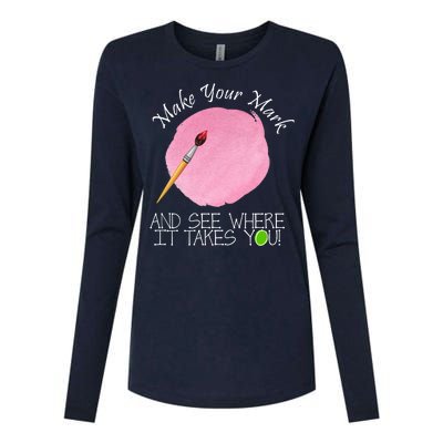 Make Your Mark And See Where It Takes You Dot Day Paint Brush Womens Cotton Relaxed Long Sleeve T-Shirt