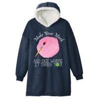 Make Your Mark And See Where It Takes You Dot Day Paint Brush Hooded Wearable Blanket
